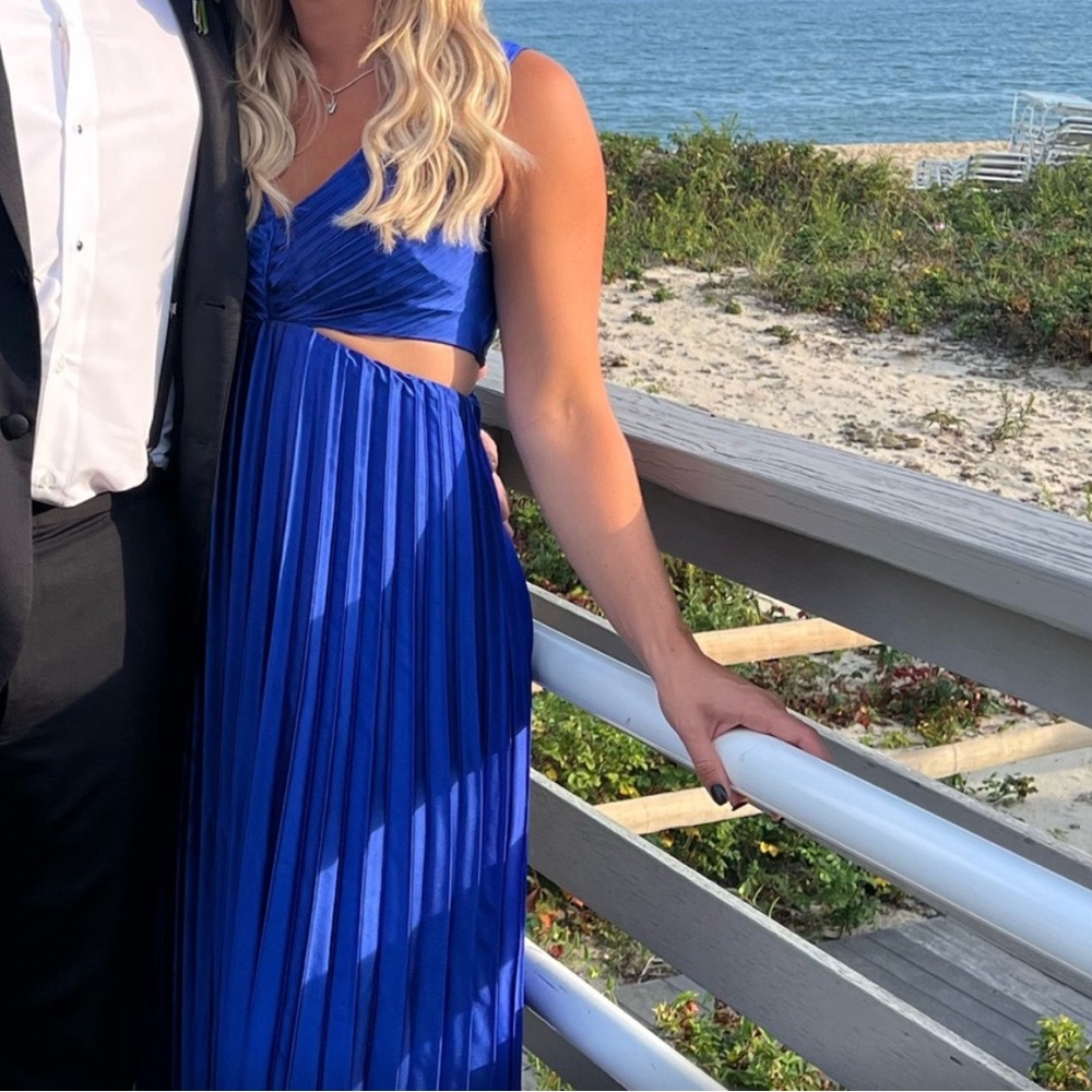 Blue Pleated Gown